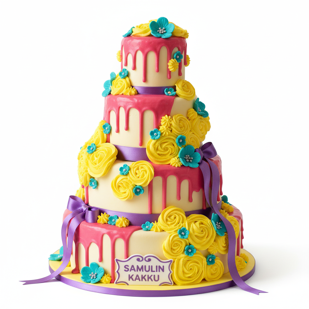 Räikkyvä erikoiskakku konfetteilla